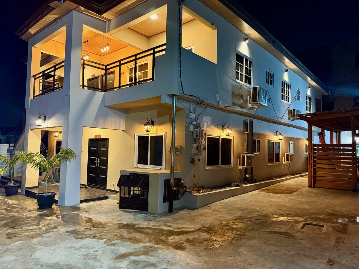 Sanga Estates building and balcony at night